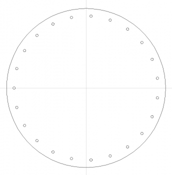 8" Round W/23 Drilled 1/4" Diameter Holes